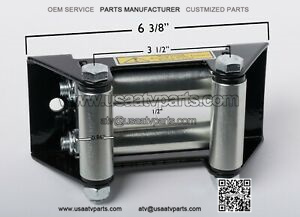 ATV UTV OffRoad Winch Roller Fairlead 4 Way Cable Lead Guide 4-7/8" Bolt Pattern