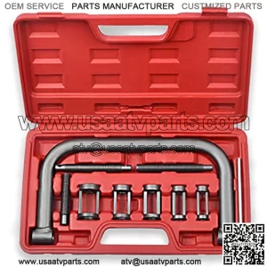 10pc Auto Valve Spring Compressor C Clamp Tool Set Service Kit for Motorcycle, ATV, Car, Small Engine Vehicle Equipment