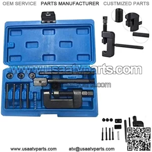 Motorcycle Chain Rivet Tool Kit 13-Piece Set with Blue Carrying Case Motorcycle Bike Chain Breaker Set Cutter Rivet Tool Kits 520/525/530/630 Pitch Sturdy Design