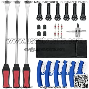 Tire Spoon Lever Set,14.5'' Steel Tire Iron Set,Professional Tire Changing Tool for Motorcycle, Dirt Bike, Lawn Mower.