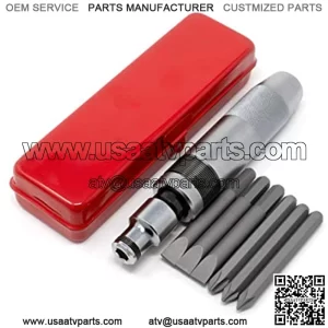 RW 0159-112 JIS (Japanese Industrial Standard) 1/2" Manual Impact Driver 8-Piece Set Made in Japan Cross Bits JIS 1 2 3, Flat 1 1.6 1.8, 8mm Bit Adapter, Metal Case