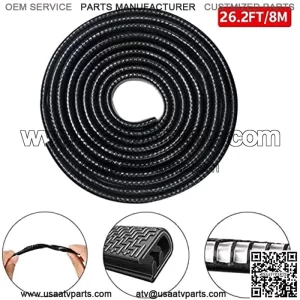 Car Door Edge Protector No Glue Universal Fit Rubber Vehicle Fender Car Door Edge Guard Trim Rubber U Shape Car Door Edge Protector for Sedans,Trucks,SUV,ATV,Boat,26.2Ft