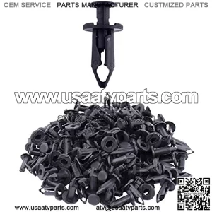 100 x Black ATV Fender Retainer Clips Fasteners for Honda Suzuki Kawasaki Polaris Bumper