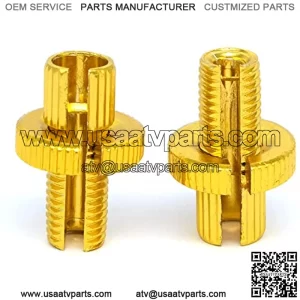2pcs Screw Metric MOTORCYCLE ATV Clutch Brake Cable Adjuster YZ CR KX RM (10MM, Gold)