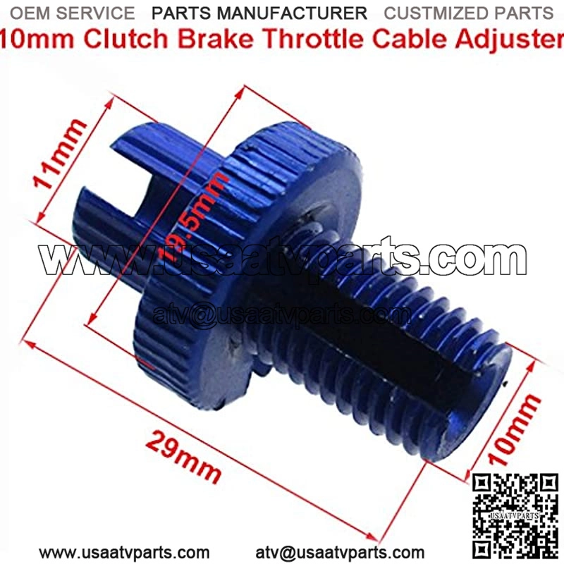 Blue 10mm Clutch Brake Throttle Cable Adjuster For Motorcycle ATV Pit Dirt Motor Bike Quad Motocross (1) - Image 2