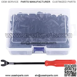 120 piezas UTV Nylon Fender Clips/Body Rivets Compatible con Polaris Ranger RZR Kawasaki Teryx Honda 90653-HC4-900 Pioneer Suzuki Sportsman ATVS Remaches 7661855 con removedor