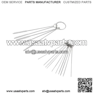 10pcs Agujas + 5pcs Cepillo para Limpiar de Carburador para Motocicleta ATV  Eliminacin de chorro de suciedad de carbn