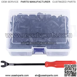 120 PCS UTV Nylon Fender Clips/Body Rivets Compatible with Polaris Ranger RZR Kawasaki Teryx Honda 90653-HC4-900 Pioneer Suzuki Sportsman ATVS Fastener Rivets 7661855 with Remover