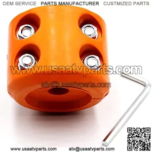 Winch Stopper ATV-SCHS Winch Cable Saver Hook Stopper Line Rubber Stopper with Allen Wrench for ATV UTV Winches (Orange)