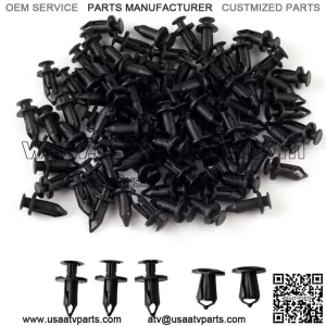100 Pcs Plastic Mixed Fairing Body Trim Panel Fastener Clips Plug Kit Parts