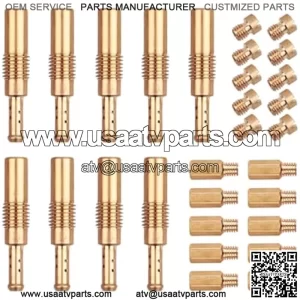 30PCS Carburetor Main Jet Slow Pilot Jet Kit, Include 20pcs Main Jets and 10pcs Slow Pilot Jet, Brass Car Accessories Replacement Main Jet Carburetor Jet for Motorcycle Kart ATV