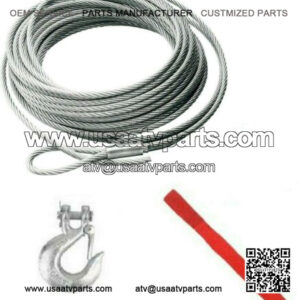 ATV/UTV Winch Cable 3/16" x 50' with Hook and Tether