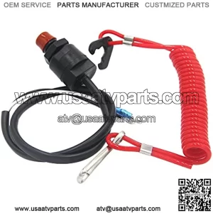 Universal Boat Outboard Engine Motor Lanyard Kill Urgent Stop Switch & Safety Tether Lanyard for Yamaha/Tohatsu/Honda Outboard Motors ATV Boat Bike