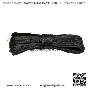 Synthetic winch rope, carbon color, 6mm diameter, 15 meters