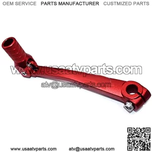 CNC Aluminum Gear Shifter Lever, Foldable Gear Shift Lever Fit for 50cc 110cc 250cc CRF50 XR50 XR CRF Dirt Pit Monkey Bike Motorcycle ATV Quad Accessories Parts (Red)