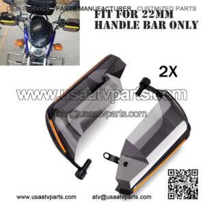 Pair ATV Motorcycle L+R Handle Bar Hand Guard Protector Wind Deflector Shield