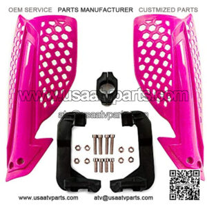 7/8" 22mm Motorcycle Hand Guards Handguards Brush Bar -Universal for Yamaha  Suzuki  off Road ATV Dirt Bike Motocross(pink+white)
