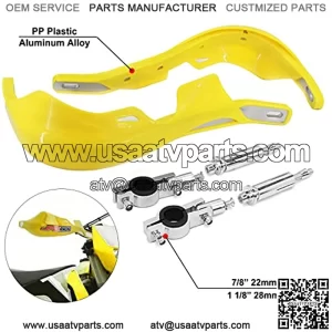 RACING Motorcycle Universal Handguards Aluminum Hand Guards Brush Bar For off Road ATV For Motocross Dirt Bike Enduro -Yellow