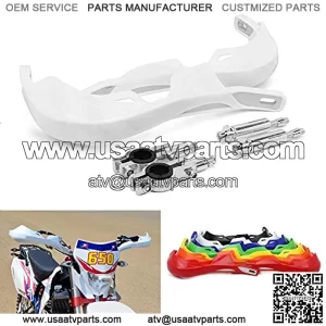 Protectores de mano universales de aluminio para motocicleta de 7/8 pulgadas y 1 1/8 pulgadas para todoter, ATV, Kawasaki, Suzuki, motocross, Dirt Bike, Enduro, color blanco
