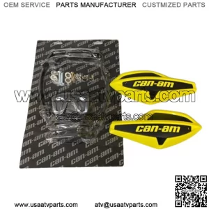 Can Am Sunburst Yellow Wind Deflector Hand Guard w/ Mounting Kit Wrap Around