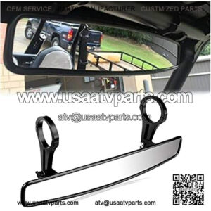RZR Rear View Mirror Extra Wide Panoramic 15" Ultra Clear ATV UTV Mirror 1.75" Clamps Convex Design Compatible with Polaris RZR 800 900 1000 Turbo PRO XP, Pioneer 1000, Arctic Cat Wildcat 2021