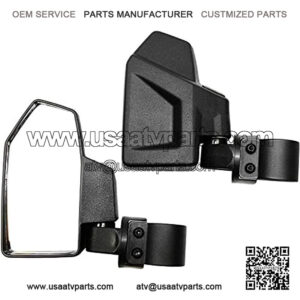 Rear View Side Mirror Kit for UTV (2 Pack) Fits 1.6" - 2" Round Roll Cage Bar Break Away and Adjustable - High Impact Shatter Proof Tempered Glass (Driver and Passenger Side)