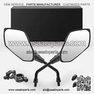 ATV Mirrors Hawk-Eye Rear View Convex Universal 7/8 Handlebar Mount Compatible with Motorcycle Dirt Bike Quad Street Bike Adventure Snowmobile Jet ski Scooter Coolster Moped GY6 ATV's