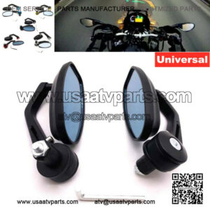 Motorcycle ATV Pit Bike Scooter 7/8" 22mm Handle Bar End Rearview Side Mirrors