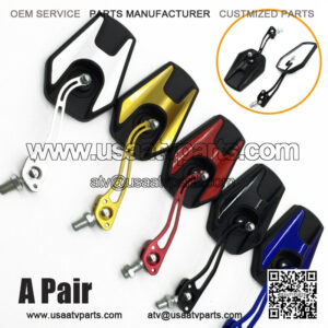 1 Pair 10MM 8MM Motorcycle Rear View Handle Bar End Side Rearview Mirrors ATVs