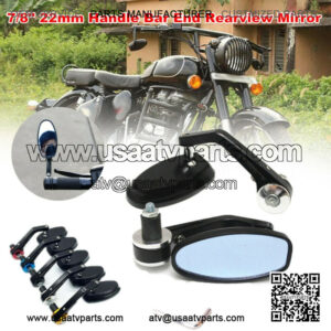 Pair CNC Motorcycle ATV Scooter 7/8" 22mm Handle Bar End Rearview Side Mirrors