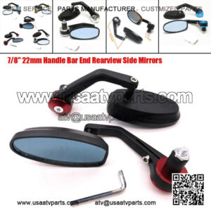2x Universal Motorcycle ATV CNC 7/8" Handle Bar End Rearview Side Mirror Scooter