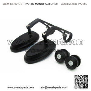 2 Universal Motorcycle ATV Black 7/8" 22mm Handle Bar End Rearview Side Mirrors