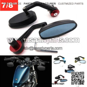 CNC Universal Motorcycle ATV Scooter 7/8" 22mm Handle Bar End Rearview Mirrors