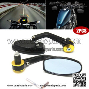 2X 7/8"22MM Aluminum Motorcycle ATV Scooter Handle Bar End Rearview Side Mirrors