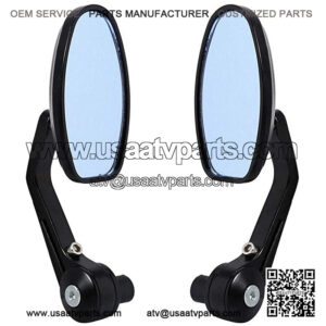 ESUPPORT Black 7/8" Inch Motorcycle Motorbike Rear View Side Mirror Aluminum Rearview 22mm 25mm Handlebar End ATV Scooter Bike