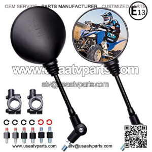 JMTBNO 8mm 10mm Motorcycle ATV Mirrors Rear View Round Foldable Handlebar Mount Compatible with Dirt Bike Street Bike Adventure Snowmobile Jet ski Scooter Coolster Moped GY6