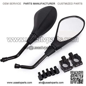 Motobiker ATV and Motorcycle Rear View Mirrors -360 Degrees Ball-Type Adjustment-with 8mm 10mm Threaded Bolt, 7/8" Handle Bar Mount Clamp for Polaris, Honda,Yamaha, Kawasaki, Suzuki, Snowmobile