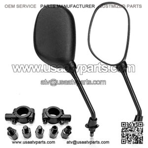 SPAUTO ATV and Motorcycle Rear View Mirrors for 7/8" Inch Handlebars, 360 Degrees Ball-Type Adjustment, Compatible with Scooter Dirt Quad Bike Polaris Sportsman Scrambler FourTrax Snowmobile Bicycle