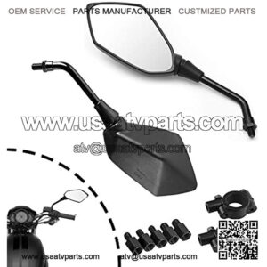 SPAUTO Motorcycle Mirrors Rear View 8mm 10mm Bolt Handle Bar Mount Clamp Compatible with Scooter Dirt Quad Bike ATV's Polaris Yamaha onda Suzuki Kawasaki