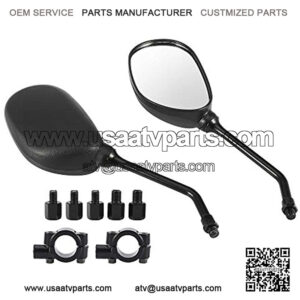 X AUTOHAUX Pair 4.8" ATV Motorcycle Rear View Side Mirrors Set Oval Shape Fits 7/8" Handlebar Mount Scooter Dirt Bike Snowmobile