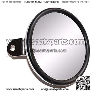 Universal 5. Chrome Convex Golf Cart Mirror fits Club Car, EZGO,Yamaha