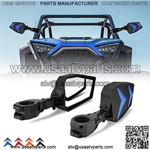 DING.PAI UTV Side Mirrors Rear View Mirrors Compatible with 1.75- 2" Roll Bar 800 900 1000 XP Turbo 4 in 1 Black Orange Blue Red Inserts Break-Away