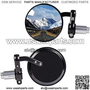 Rear View Side Mirror Round Bar End Convex Hawk Eye Motorcycle Mirror for 7/8" Handle Bars Fits Most Harley Davidsons Suzuki Honda Kawasaki Cruisers