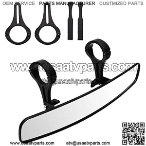 16.5" Wide Rear View Race Mirror Convex Mirror with 1.75"-2" Clamp for ATV UTV Yamaha,Polaris,Kawasaki MULE