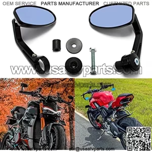 Motorcycle 7/8" Handle Bar End Oval Rearview Mirrors for Sports Bike Street Fighter GROM MXS125 CB500F MT-03 MT-07 FZ-07 MT-09 MT-10