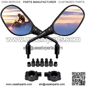 ATV Motorcycle Rear View Mirrors for Handlebars, 360 Degrees Ball-Type Adjustment, 8MM and 10MM Screws Compatible with Sportsman Scrambler FourTrax Snowmobile Bicycle