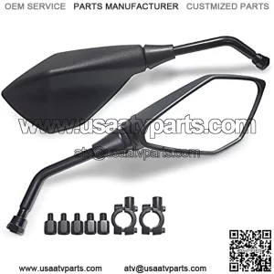 Universal Rear View Mirror for Motorcycle with Bolt and Handle Bar Mount Compatible with Honda Suzuki Kawasaki ATV Cruiser and More