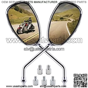 Motorcycle Mirrors, Universal 10mm 8mm  Motorcycle Rear View Side Mirrors Handle Bar Bar End Motorcycle Mirrors