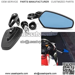 360 Rotati Universal Bar End Mirrors Motorcycle Handlebar Mirrors 7/8 Handle Round compatible with Street Sport Bike Cruiser Scooter