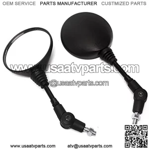 Motorcycle Rear View Side Mirrors Folding Round Mirrors For Harley Suzuki Yamaha Honda Kawasaki ATV Electric Bicycles Scooters w/ 8mm and 10mm Thread, Black